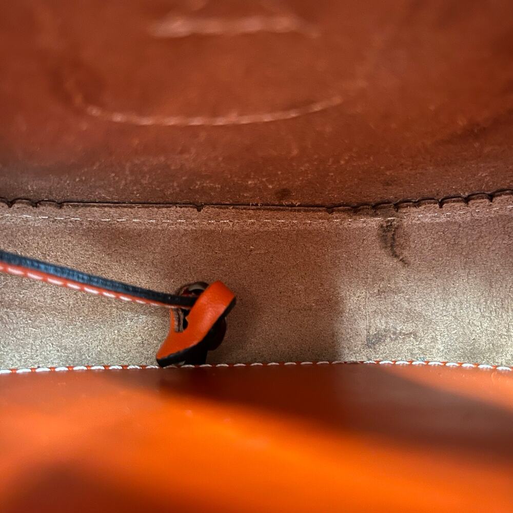 Dooney & Bourke Alto Orange Leather Saddle Crossbody Bag Purse - Picture 9 of 10